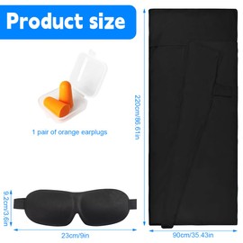 YANGUN Hut Sleeping Bag, 2-in-1 Sleeping Bag, Ultralight with Sleeping Eye Mask and Earplugs, Cotton Sleeping Bag with L-shaped Zip, for Backpacking, Hotels and Camping (90 x 220 cm)