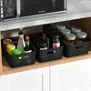 Ewingger Set of 6 Black Plastic Storage Baskets, Small Organzing