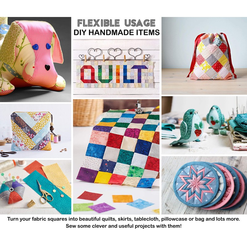 Soimoi Block Print Precut 5-inch Cotton Fabric Quilting Squares Charm