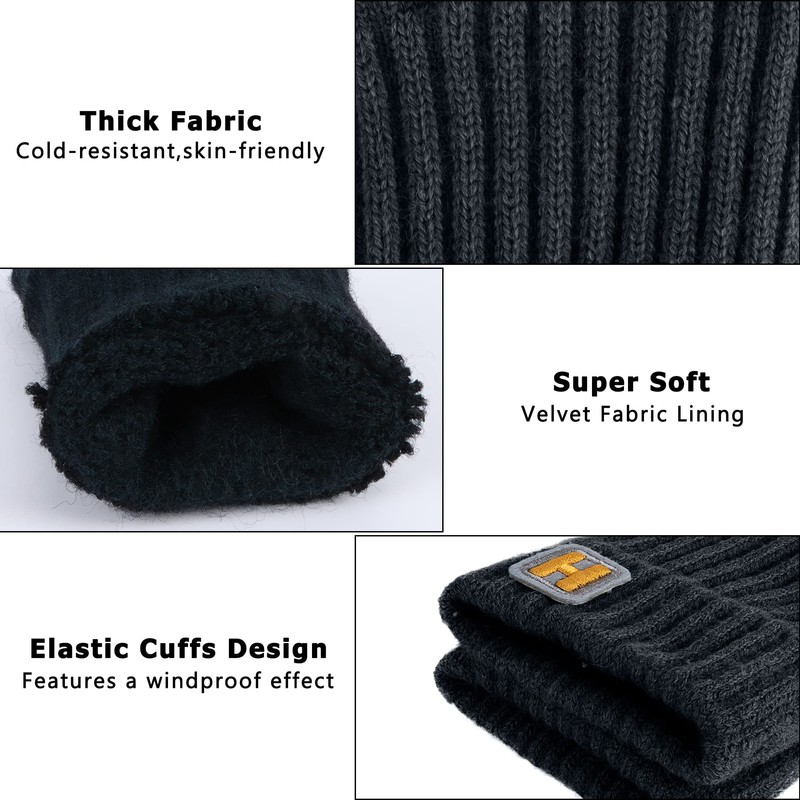 Fingerless Gloves Men - Winter Warm Gloves Half Finger Gloves