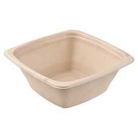 24 oz Eco Friendly Bowls Disposable Compostable Container - Square Bowl Tree Free Sugarcane Bagasse Meal Prep Bento Boxes Take Out Catering Microwavable Deep Container by EcoQuality (250)