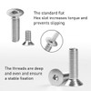 FOMGIIN Countersunk Screws Stainless Steel M5 x 10 mm, Pack