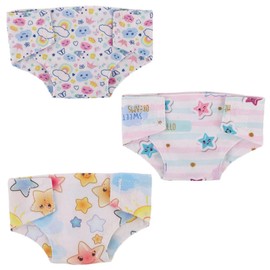 EIHI 3 Pieces Doll Accessories Born Baby Nappies Doll Nappies Cloth Nappies Baby Doll Accessories Dolls Nappy, multicoloured