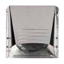 Deflecto Dryer Vent, Wide Mouth Galvanized Vent Hood with Pipe, Silver, 4” (GVH4NR) , GRAY