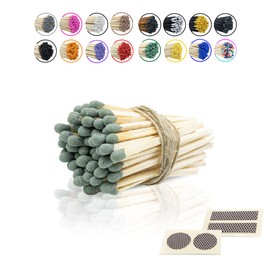 2” Inch Long Wooden Refill Matchsticks with Strike Stickers - Safety Matches Wholesale Bulk Loose by Chandler Studio (Dark Green, 200 Pieces)