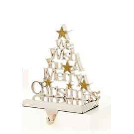 Metal Stocking Hangers Trees Snowflakes and let it Snow By Premier Decorations (22 cm Gold Silver Tree)
