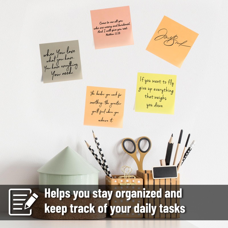 Mr. Pen- Clear Transparent Sticky Notes, 3”x3”, Earthy Colors, 12