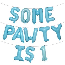 Dog 1st Birthday Decorations Some Pawty Is 1 Balloons Garlands Arch Kit for Let's Pawty/Dog Paw/Pet Puppy/Pet Adoption/Dog Themed First Birthday Party Supplies Decorations (SOME PAWTY IS 1 Light Blue)