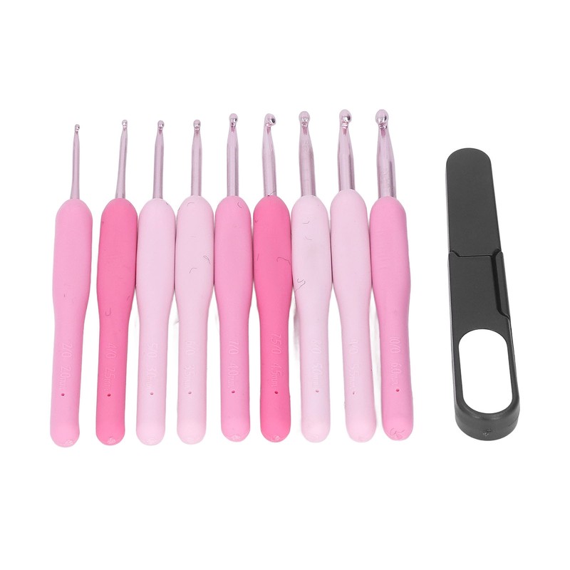 9Pcs Crochet Hooks Anti Slip Ergonomic Design Lightweight Portable Crochet