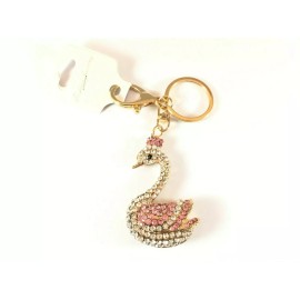 Crystal Shinny Beautiful Lovely Swan Keychain Women w/ Multi-Color Options