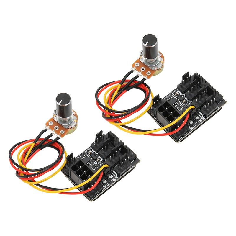 2 Pcs PC Fan Controller 3 Pin 4 Pin Fan