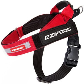 EZYDOG Express Dog Harness | Dog Harness for Small, Medium and Large Dogs, Angled Ergonomic Design, Moulded Grip Handle, Easy Release Side Buckle (XS, Red)