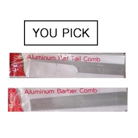 Annie Aluminum Rat Tail Comb #320 / Barber Comb #323 ( YOU PICK !! ) - DUO SET : Barber Comb+Rat Tail Comb, PACK OF 1