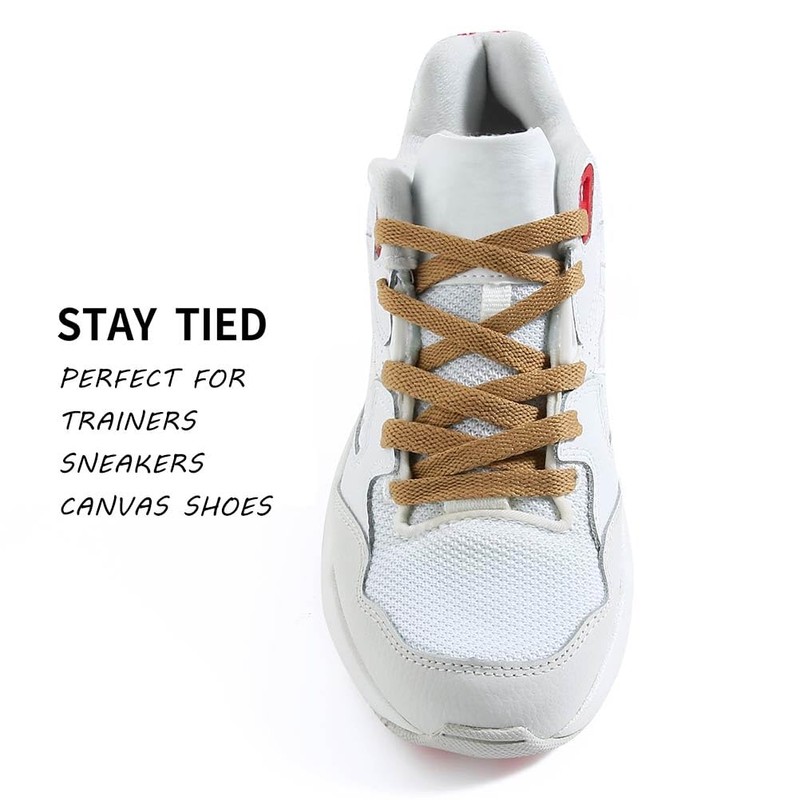 VSUDO 35" Flat Tan Shoe Laces for Sneakers, Shoelaces for