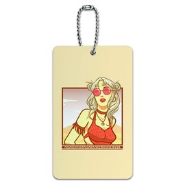 Boho Chic Bohemian Woman in Desert Luggage ID Tag