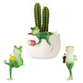 STEFUEWILL17 Pack of 3 Frog Garden Decoration Outdoor - Funny Frogs as Pond Decoration or Balcony Decoration, Garden Decoration for Outdoor Use Weatherproof for Garden or Outdoor Use