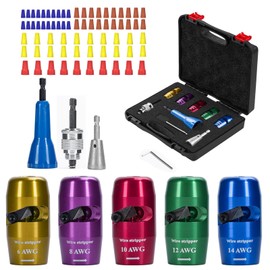 Wire Stripper Twister Tool for Drill, 2025 Upgraded Wire Stripping Tool & Wire Twisting Connector for Cutters 6-14 AWG, 8 In 1 Professional Electrician Twister Stripping Tool with 70 PCS Wire Nut