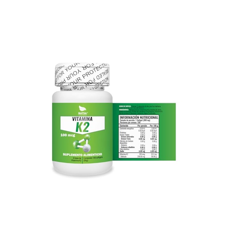 NATSA Vitamina K2 | 1 cápsula diaria | Calidad Premium
