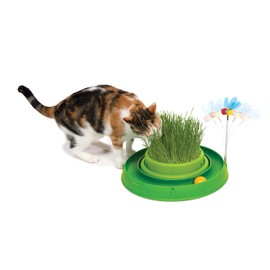 Catit Play Circuit Ball Cat Toy with Scratch Pad Catnip Toy, Green, 43002