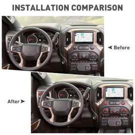 HTHE Radio AC Switch Button Ring Cover Center Console Switch Knob Cover Trim Compatible with Chevy Silverado 2019+ /Suburan 2020+ /Taheo 2021+ /GMC Yukon 21+ /Sierra 19+(10PCS,Aluminum Alloy)