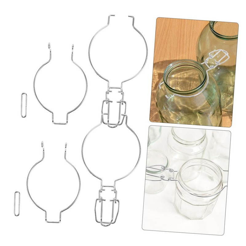 SHOWERORO 6Pcs Glass Canning Jar Accessories Wire Clamp Sealed Buckle