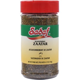 Sadaf Zaatar Seasoning - Green Zaatar Spice for Cooking and Food Seasoning - Spices & Seasonings - Middle Eastern Cuisine - Halal - 4.7 oz PET Bottle with Shaker Top
