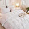 Andency Faux Fur White Comforter King Size, 3 Pieces Fluffy