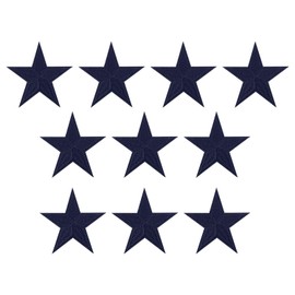 PATIKIL Iron-on Patches, 10 Pack 5 Star Sew Embroidered Patches Appliques Embellishments for Clothing Jackets Hat Backpack Repairing Decorations, Navy Blue