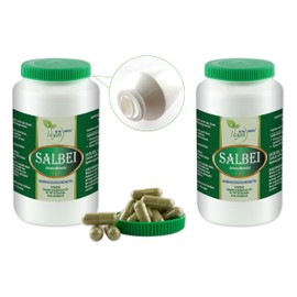 Vita Ideal Vegan® Sage Leaves 3 x 360 Capsules Salvia Officinalis Daily Serving 700 mg Sage Leaves Pure Powder Vegetable Natural and No Additives