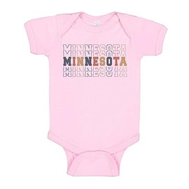TATY Kids Stacked Minnesota Baby Infant One Piece Bodysuit 12 Months Light Pink