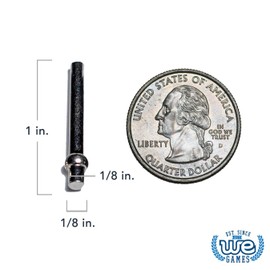 WE Games Standard Metal Cribbage Pegs with Velvet Pouch - Set of 6 (3 Brass, 3 Silver)