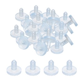 uxcell 30 Pcs Glass Table Top Bumpers with Stem, 22.4mm/0.88" Furniture Glass Table Top Anti-Slip Pads Clear Rubber Grippers Table Spacers for 7.3mm/0.29" Hole Table Furniture Cabinet