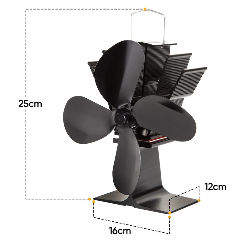 Albert Austin Heat Powered Stove Fan Powerful 4 Blade Design