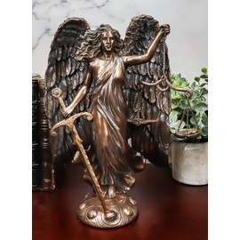 Ebros Catholic Church Judaic Archangel Saint Raguel Friend of God Statue Angel of Justice and Redemption Book of Enoch Decorative Religious Accent Figurine