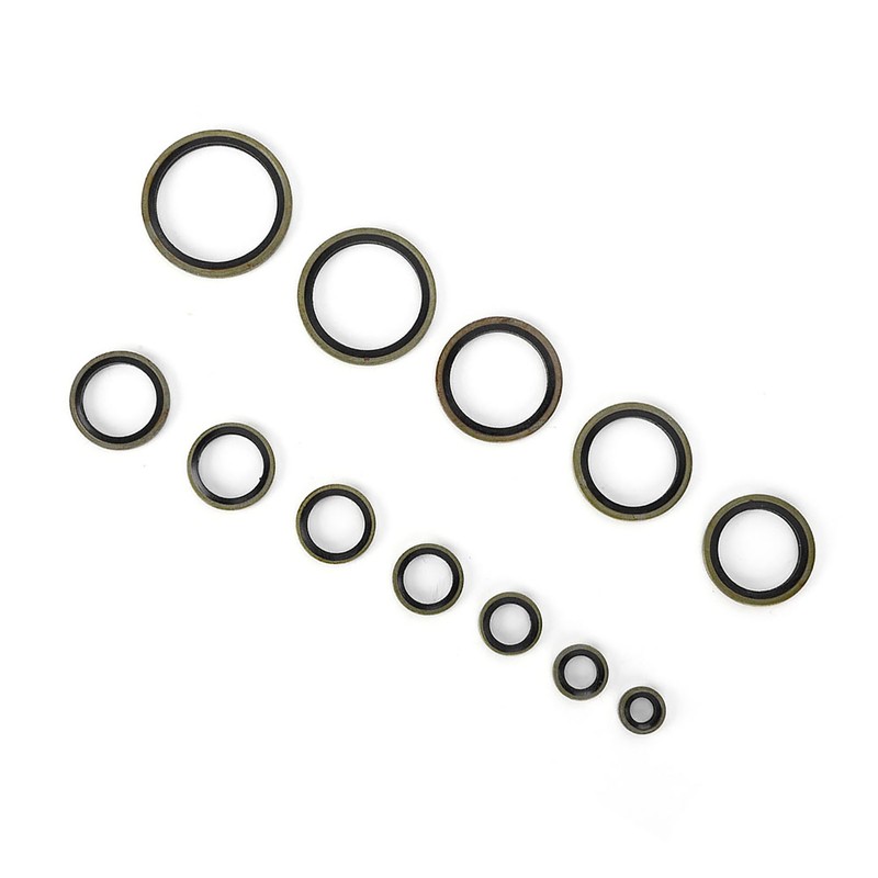240pcs 6\8\10\12\14\16\18\20\22\24\27\30mm Metal Rubber Sealing Oil Ring Drain Plug Gasket