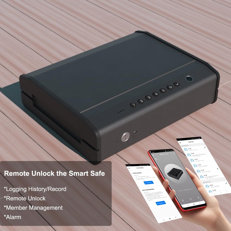 PINEWORLD Gun Safe, Biometric Gun Safes For Handgun, Pistol Safe