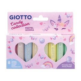GIOTTO Candy Collection Erasers Pack of 8 Pastel Colours