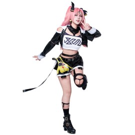 OSIAS Game ZZZ Nicole Demara Coat Top Shorts with Full Accessories Cosplay Costume (XL)