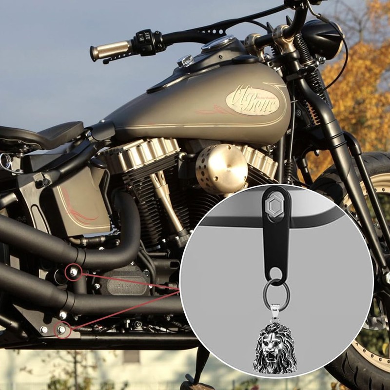 Jvuouxy Guardian Angel Motorcycle Bell Lucky Bells Drive Safe Pendant