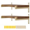 AddGrace 4 Pcs Heavy Duty Shelf Brackets Metal Gold Shelf