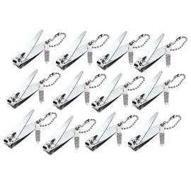 12 Pcs Nail Clippers for Fingernails by YWQ - Swing Out Nail Cleaner/File - Popular Gifts for Men & Women - Best Sharp Stainless Steel Clipper - Wide Easy Press Lever