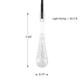 Pure Garden 50-LG1018 String Set of 2 30 Bulb Solar Power Outdoor LED Decor Tear Drop Lighting with 8 Modes and Rechargeable Battery (Cool White)