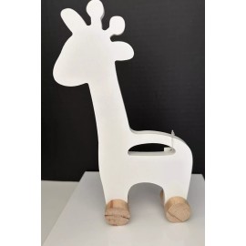 Hobby Lobby NEW - Rolling Wooden Giraffe Decor | WHITE | Wheels | Hobby Lobby Decor
