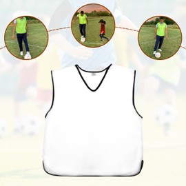 Sterling Sports 6 X Training Bibs Sports Mesh Football Bibs Adult (Pack of 6) - Quick Dry Sport Bibs For Rugby, Basketball, Cricket & Football (White, Junior (7 to 12 Years Old))