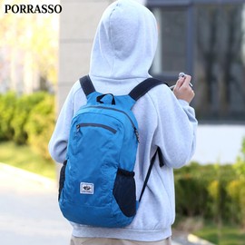 PORRASSO Hiking Backpack Foldable Waterproof Backpack 20L Ultralight Travel Backpack Hiking Backpack for Women Men Camping Trekking Cycling Climbing Travel Sports, Blue B