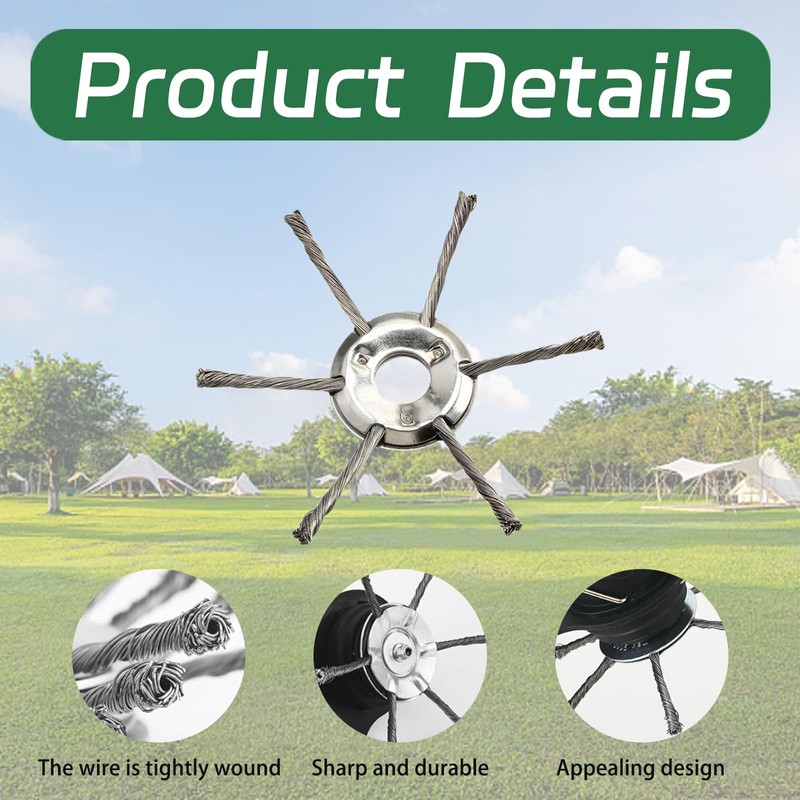 fKiZanthene 1 Pcs Steel Wire Strimmer Head, Durable Strimmer Head,