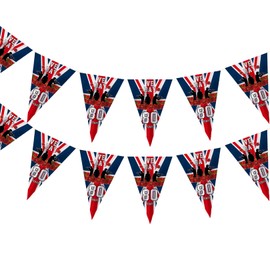 1 PCS VE Day 80th Anniversary Banner,VE Day Bunting,VE Day Flag,VE Day 80th Anniversary Decorations,Victory Day Flag,Victory Day Decoration Flags Banner（14 x 21 cm）