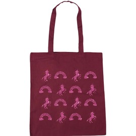Hippowarehouse pink glittered unicorn and rainbows Tote Shopping Gym Beach Bag 42cm x38cm,10 litres