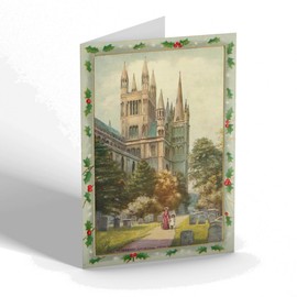 CHRISTMAS CARD - Vintage Northamptonshire - Peterboro Cathedral from N.E.