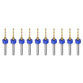 uxcell 10pcs PCB Drill Bits 1/8" Shank 1.5mm Titanium Coated Carbide Micro Twist Mini Drill Bits Set Rotary Drilling Tool for Print Circuit Board Jewelry CNC Engraving